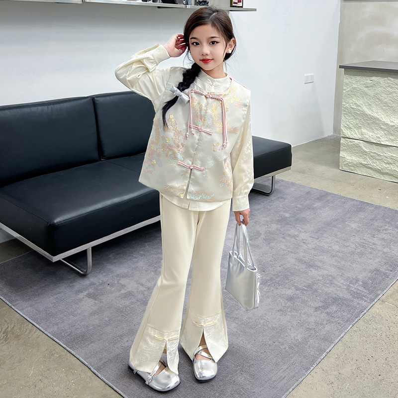 女童国潮马甲两件套春装