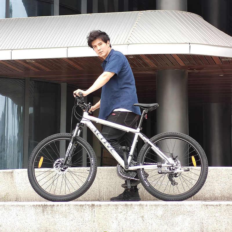 山地自行车铝合金车架山地车27.5寸21速双碟刹男女学生青少年单车