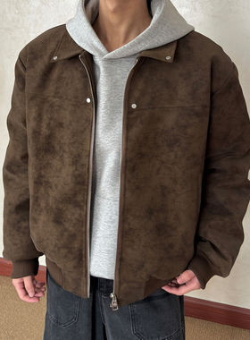 布老哥Blog美式复古解构撞钉皮衣棉服cleanfit短宽夹克棉衣冬W605