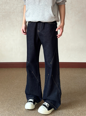 布老哥Blog美式复古解构明线蓝原牛cleanfit直筒百搭牛仔裤K815