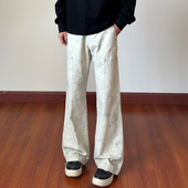 布老哥Blog美式 K710 宽松clf小微喇直筒长裤 多口袋大理石纹工装 裤