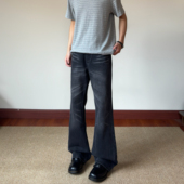 K775 cleanfit宽松微喇长裤 布老哥Blog美式 复古飘逸猫须水洗牛仔裤