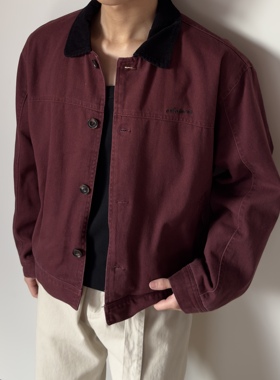 布老哥Blog美式复古撞色翻领夹克cleanfit短宽显高底特律外套W484