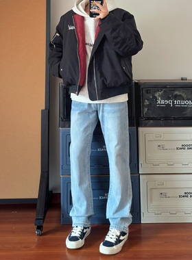 布老哥Blog美式刺绣am1飞行夹克棉服宽松微短款显高百搭棉衣W341