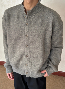 布老哥Blog秋冬氛围感软糯开衫毛衣短宽cleanfit显高针织衫W632