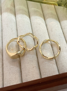 素圈波浪戒指女韩版小清新