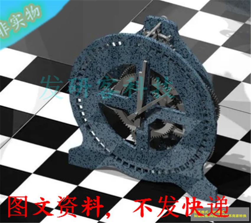 3d立体创意机械齿轮时钟拼装模型 激光线切割雕刻cad格式图纸素材