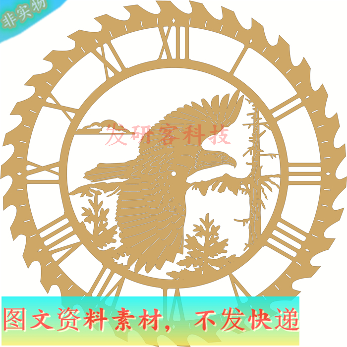 3D立体创意雕刻时钟套件模型 线激光切割雕刻CAD/DXF矢量图纸素材