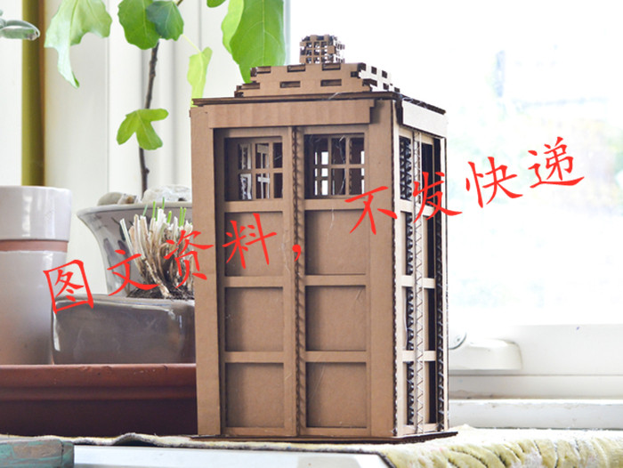 3D木质创意拼图 电话亭模型线激光切割雕i刻CAD/DWG格式图纸素材图片