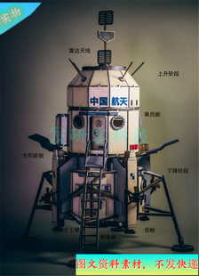 3D立体航空登月舱拼装模型 线激光切割雕刻CAD/DXF矢量图纸素材