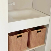 日式 编织收纳筐高级感浴室柜下收纳篮仿藤编衣物整理储物筐定制