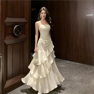 小众轻奢高端吊带连衣裙成人礼鱼尾生日礼服修身收腰出片旅游度假