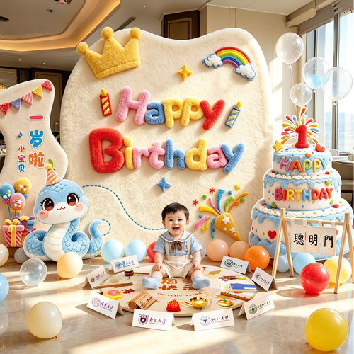 【当天发货】周岁生日装饰kt板