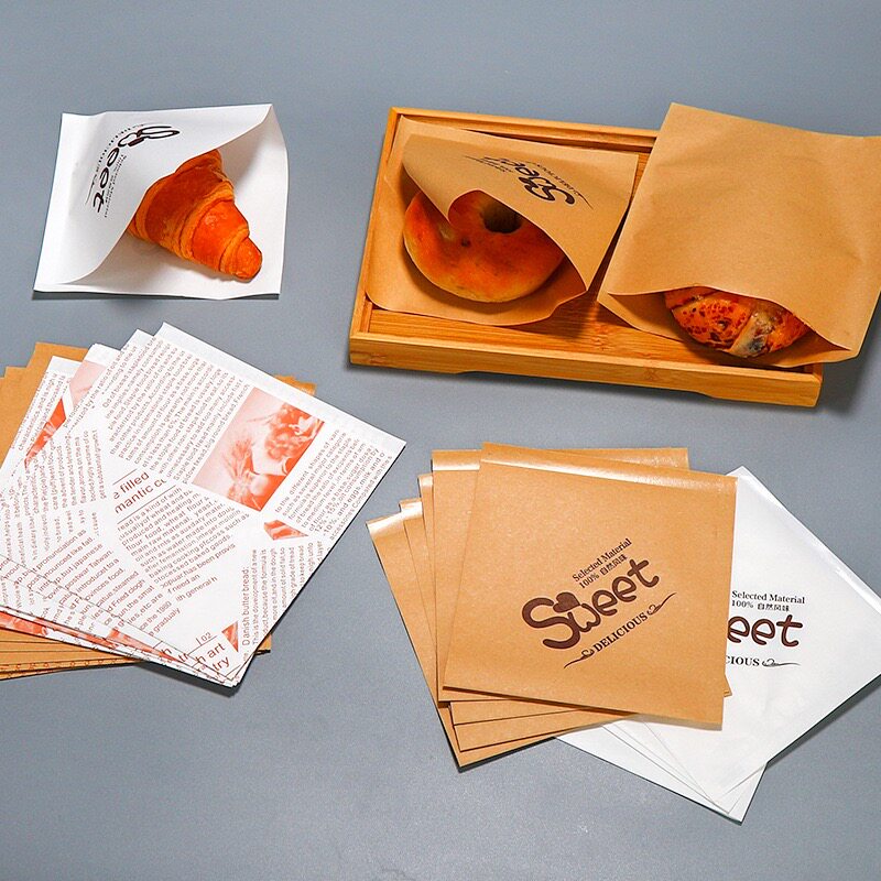 食品级商用手抓饼汉堡防油纸袋图片