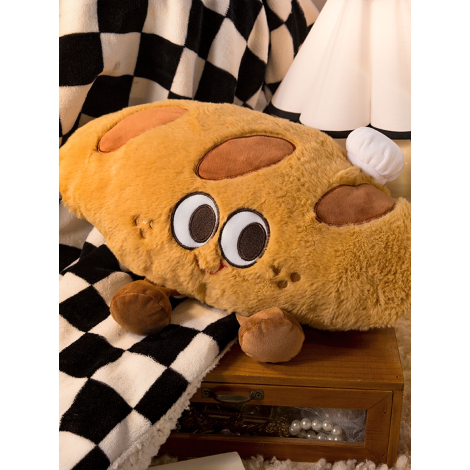 日本进口可爱牛角包热水袋充电款暖宝宝暖水袋冬季暖手宝保护套