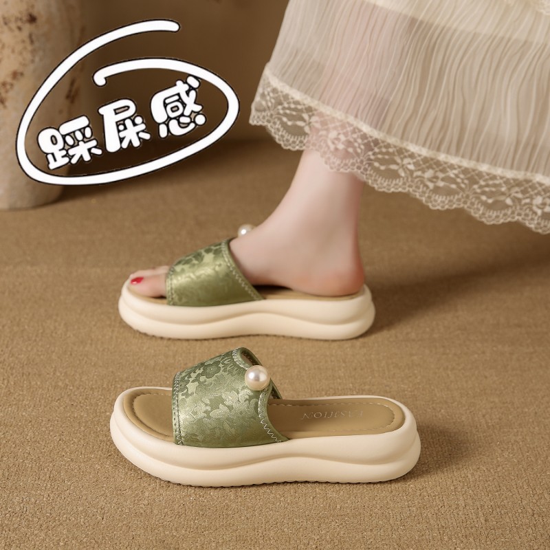 高级感时尚气质凉拖鞋女士夏外穿孕妇E一字拖34码中式国风沙滩凉