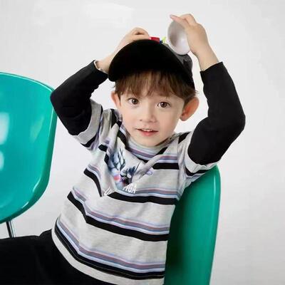 【奥特曼&商场同款】折扣男童长袖T恤秋装2025新款上衣纯棉假两件
