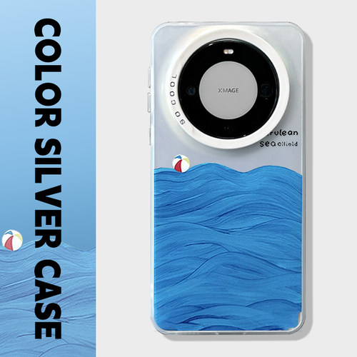 夏日海浪小球手机壳适用于华为mate80韩系蓝色Mate70全包mate60pro高级感mate40超好看30新款promax女款50套