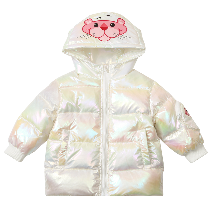 粉红豹女宝宝中长款羽绒服冬季2025新款女童加厚外套儿童小童冬装