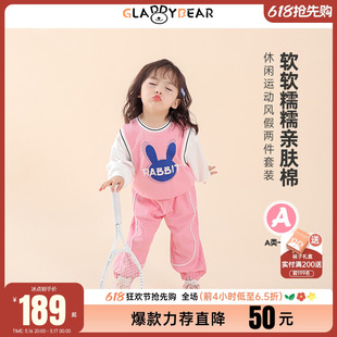 2025新款 童裝 女童衛(wèi)衣套裝 春季 兒童洋氣女寶寶小童運動兩件套春秋