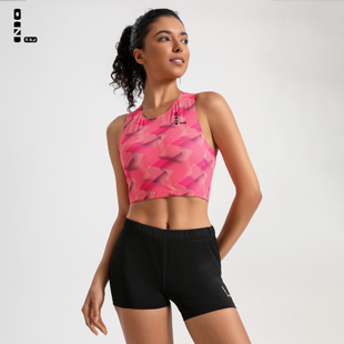 零阻力女子分体田径服专业跑步紧身衣训练体考比赛背心短裤套装