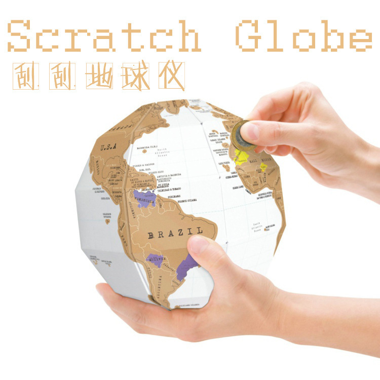 New Scratch Off 3D Globe World DIY Poster Travel Map gift