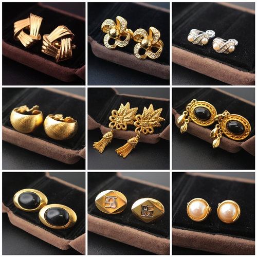 vintage中古耳夹Monet莫奈