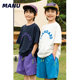 速干防晒 T恤 字母印花宽松日系中大童短袖 MANUKIDS童装 男童25夏季