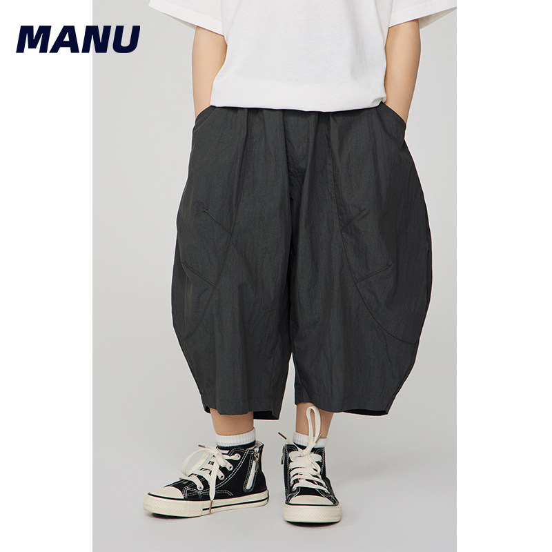 MANUKIDS童装男童25夏季纯色简约速干阔腿薄款日系儿童休闲七分裤,童装/婴儿装/亲子装,裤子,淘宝优惠券,粉丝福利购,淘宝优惠卷
