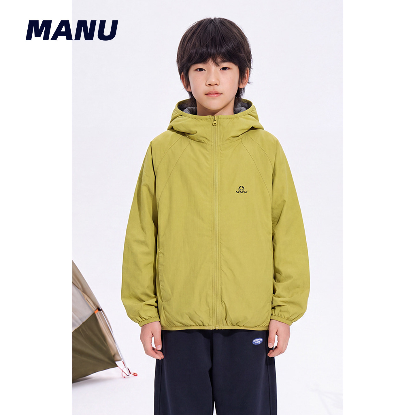双面穿加绒三防 MANUKIDS童装男童26秋冬户外中大童冲锋衣外套