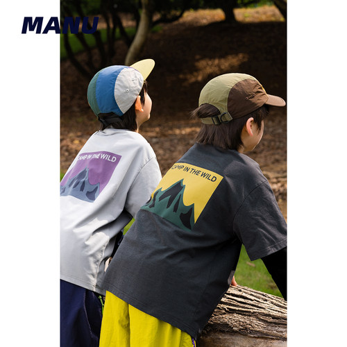 速干防晒山系卡通印花长袖T恤