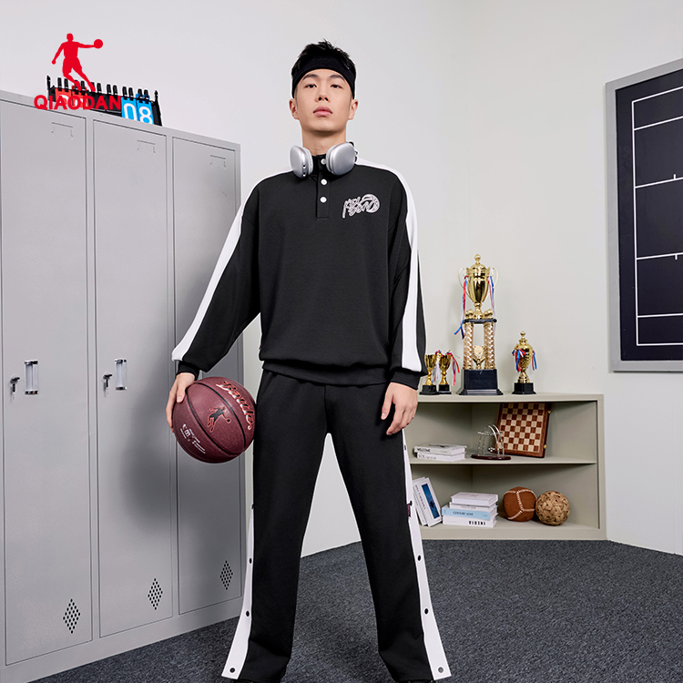 乔丹套头衫男士2025夏新款篮球运动服立领针织上衣宽松透气卫衣
