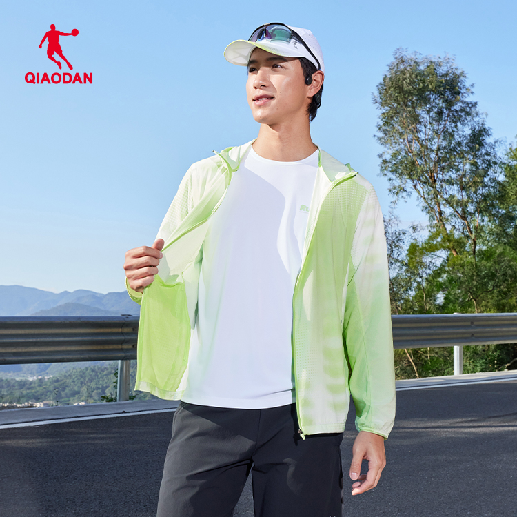 乔丹透气防晒衣男士夏季新款UPF100轻薄跑步皮肤衣户外防风防晒服