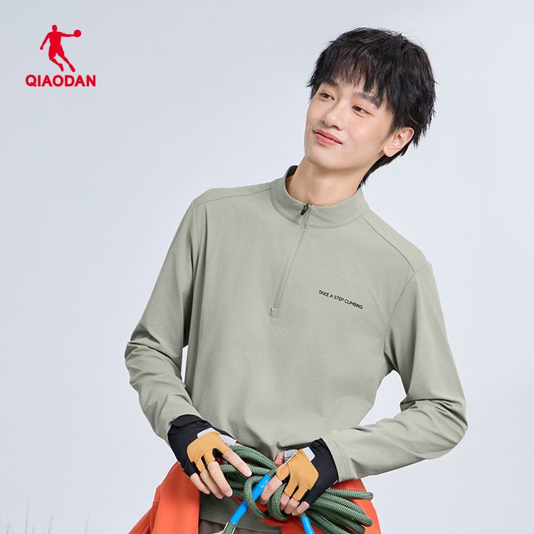 乔丹针织长袖T恤男2025秋季透气吸汗跑步运动上衣男QDFTL3253138