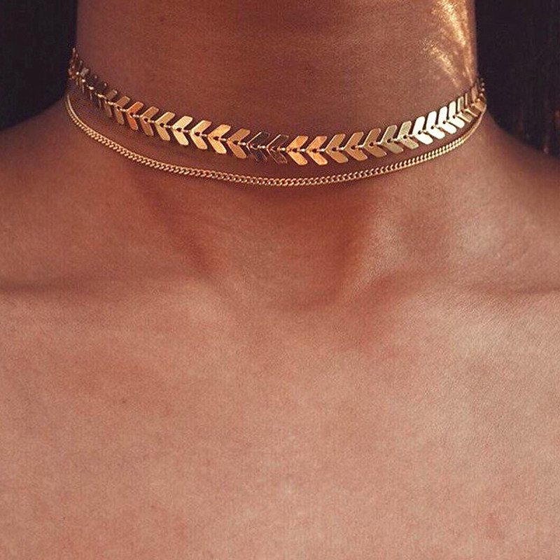 2019 New Chain Choker Two Layers Necklaces Fishbone Airplan在类目 饰品/流行首饰/时尚饰品新, 项链中 - 来自Buy2taobao.com提供专业的淘宝代购服务