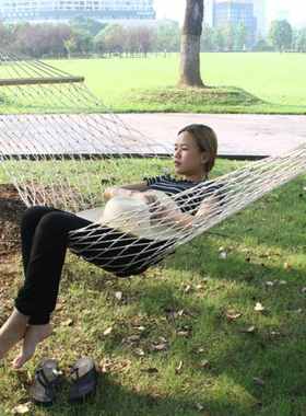 三佳休闲吊床棉绳悬挂椅吊75白色批发式股单人秋千户外网状野营