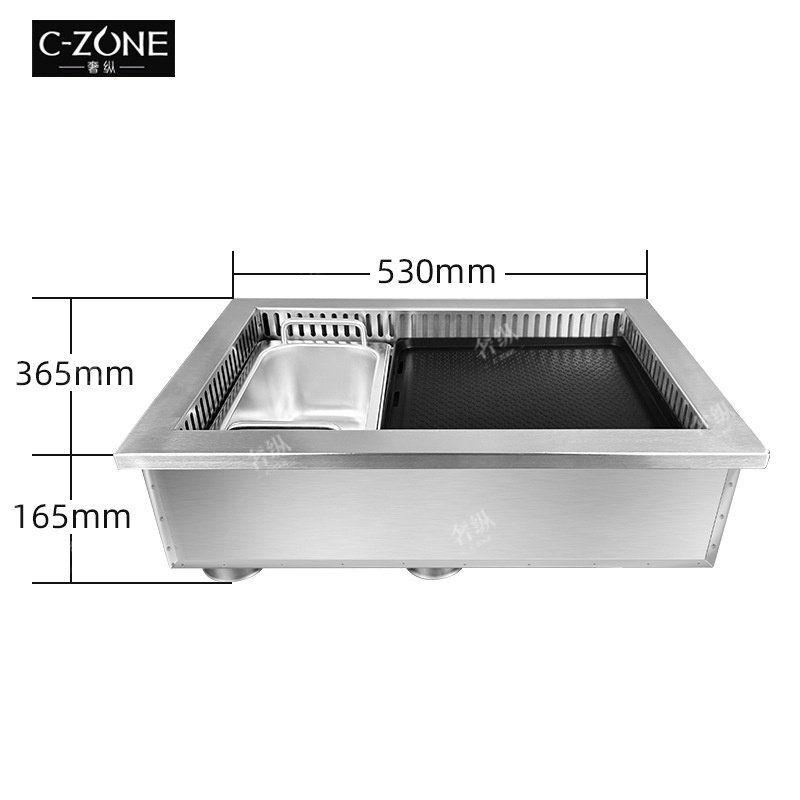 岩板火锅桌无烟韩式芝士烤肉盘电烤炉下排烟商用无烟烤涮一体桌椅,商业/办公家具,烤肉桌,淘宝优惠券,粉丝福利购,淘宝优惠卷