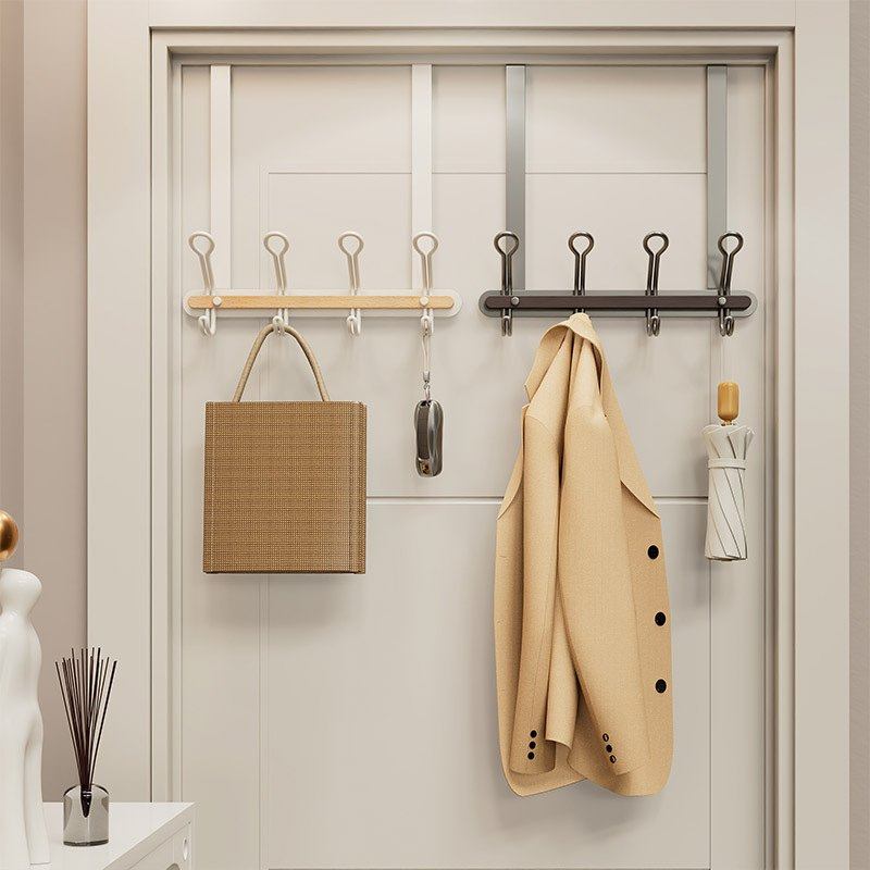 奶油原木风门后挂钩免厚挂置物架卧室款挂衣钩门门上打孔门挂勾,收纳整理,挂门置物架,淘宝优惠券,粉丝福利购,淘宝优惠卷