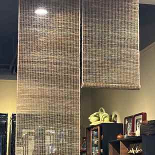 苎麻帘玄关垂帘隔断帘日式挂帘免打孔装饰帘屏风帘草帘窗帘半遮帘