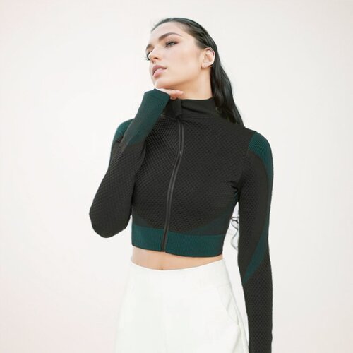 新款 新款瑜伽外套夏季薄款修身短款露脐防晒开衫训练运动健身外