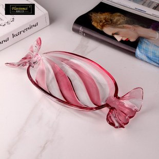 出口彩色玻璃果盘小号领结果色果盘家用客厅糖果盘水果盘盘干多