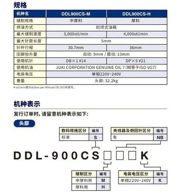 DDL-900C直驱高速单针平缝机 JUKI电子针距控制自动切线缝纫机