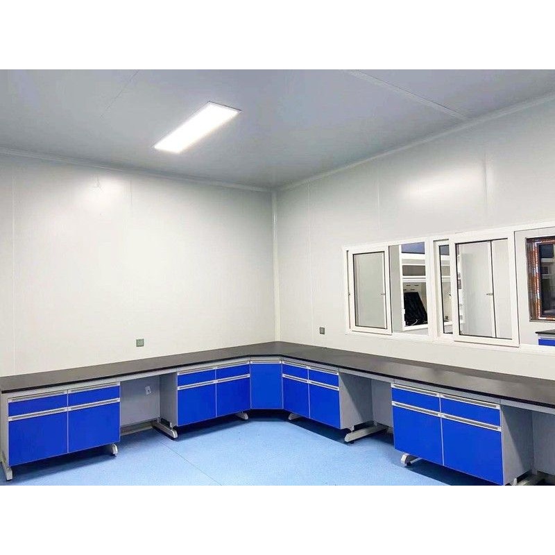 实验室家具设备 全钢实验台实验室钢木转角台工作台水槽台