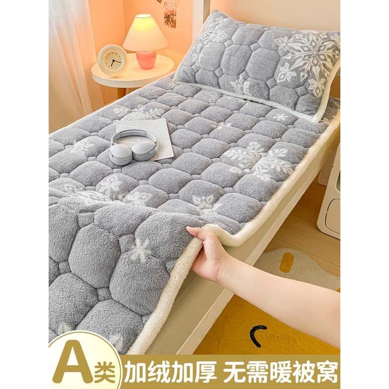 冬季高中生加绒牛奶绒床单单件加厚珊瑚绒被单学生宿舍单人绒毛毯