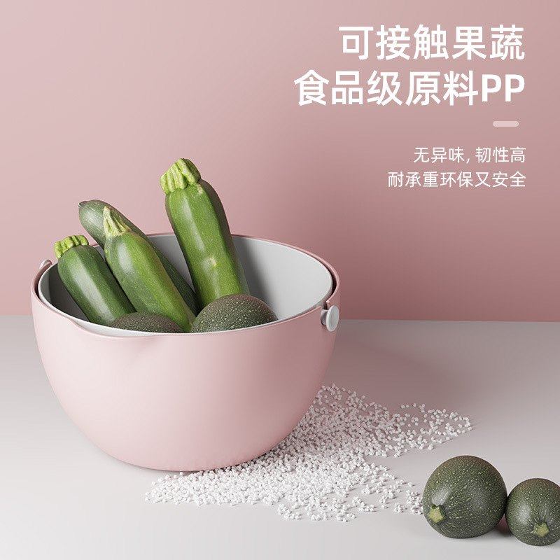 双层沥水篮厨房洗菜篮洗菜淘盆红水果盘菜盆客厅滤家用水网,餐饮具,洗菜盆/沥水篮/漏水筛,淘宝优惠券,粉丝福利购,淘宝优惠卷