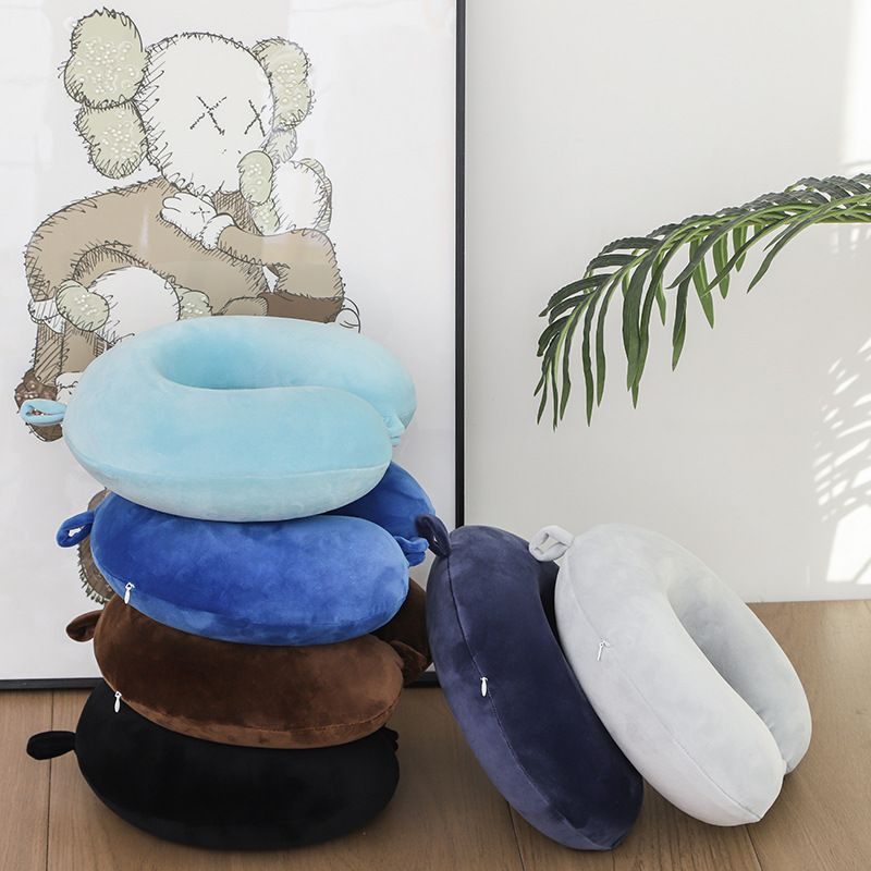 新款直销便携式护颈枕头枕u型枕办公室抱枕枕头冰丝床头记忆棉颈