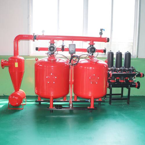 农业灌溉水源过滤处理器井水河水钢制反冲洗砂石过滤器智能控制