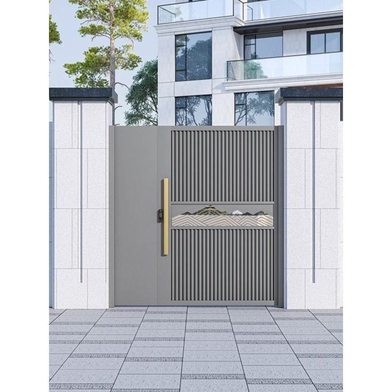 铝合金庭院门别墅大门双开门不锈钢栅栏花园门农村自建房铁艺大门