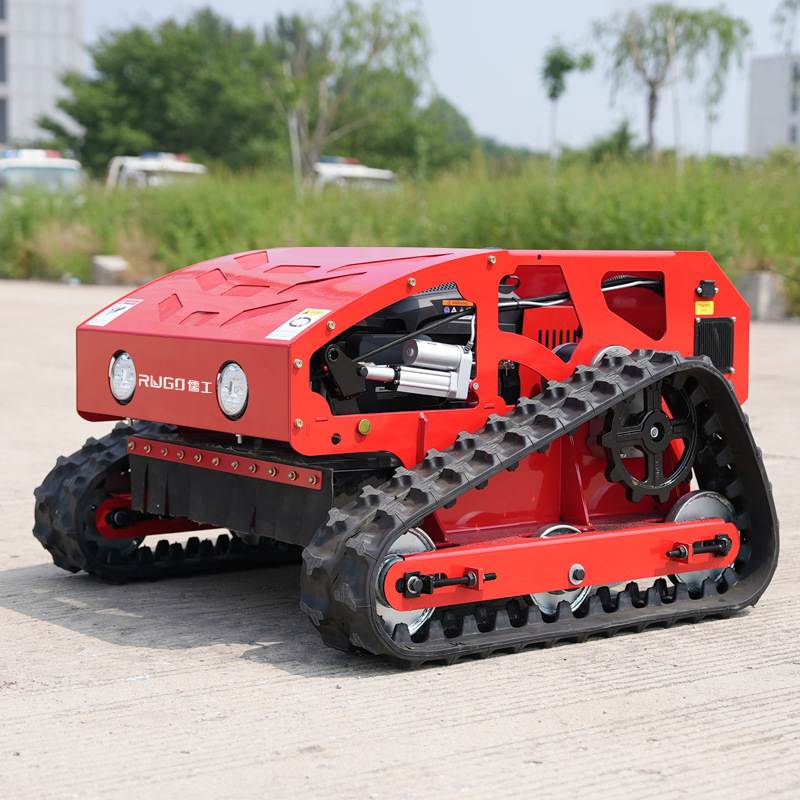 履带式割草机 果园草坪打草机 遥控式汽油割草机小型自走割草机