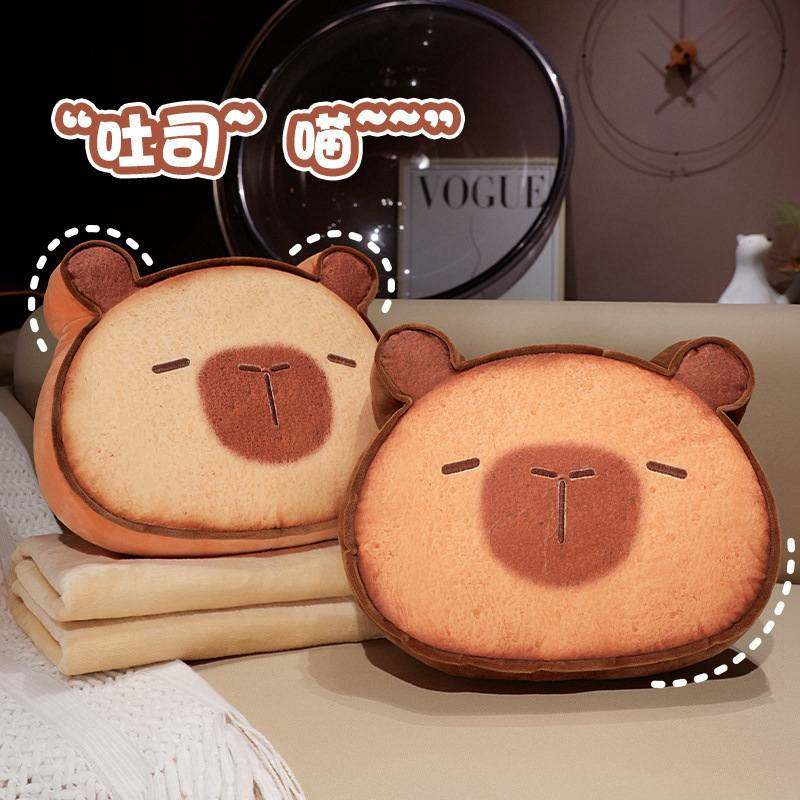 吐司猫咪抱枕水豚毯抱毯子毯车载空调枕椅子午睡靠垫枕靠枕趴靠垫,居家布艺,午睡枕,淘宝优惠券,粉丝福利购,淘宝优惠卷